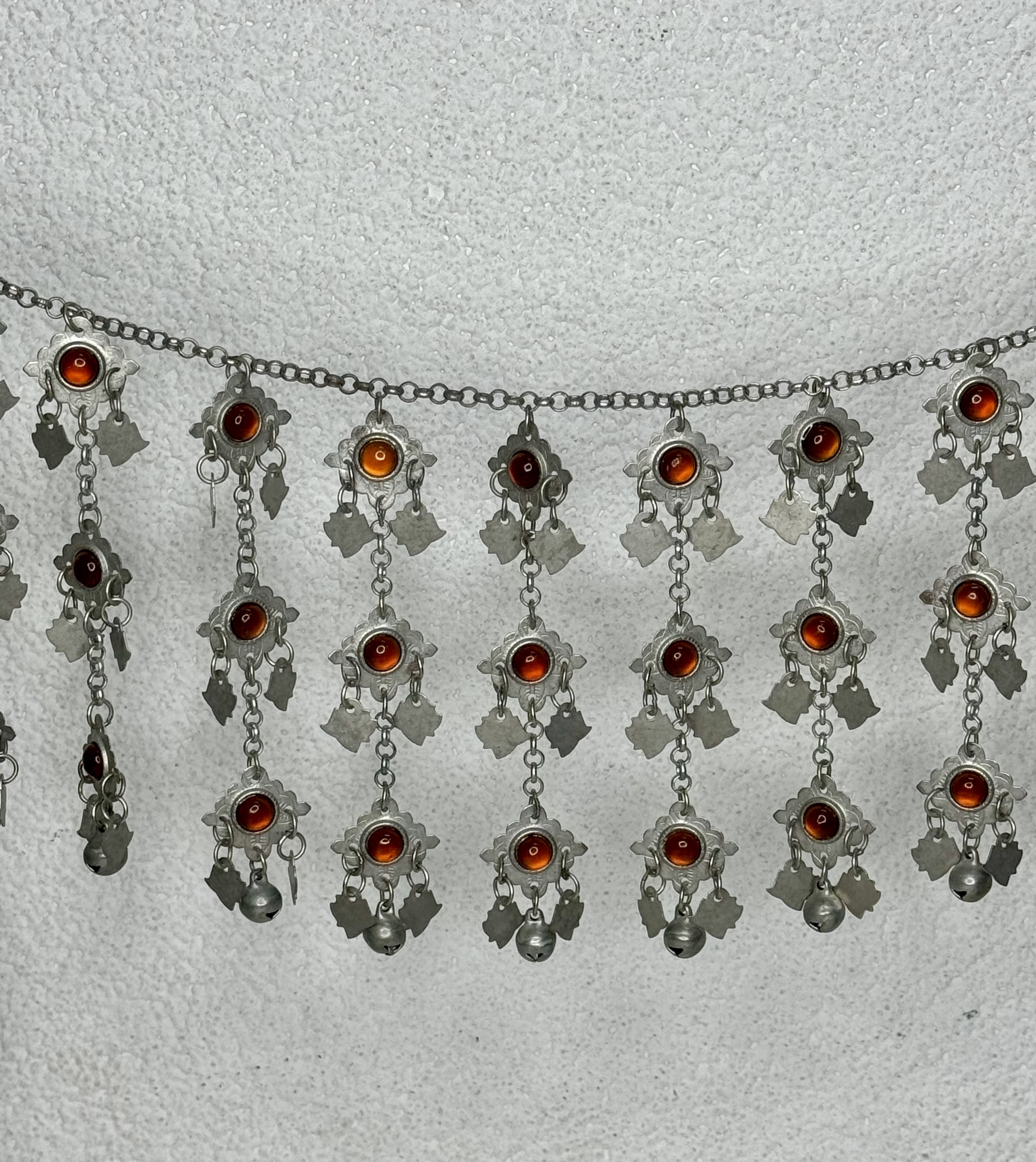 J9-全焊接紅瑪瑙三層鈴鐺鏈條123cm