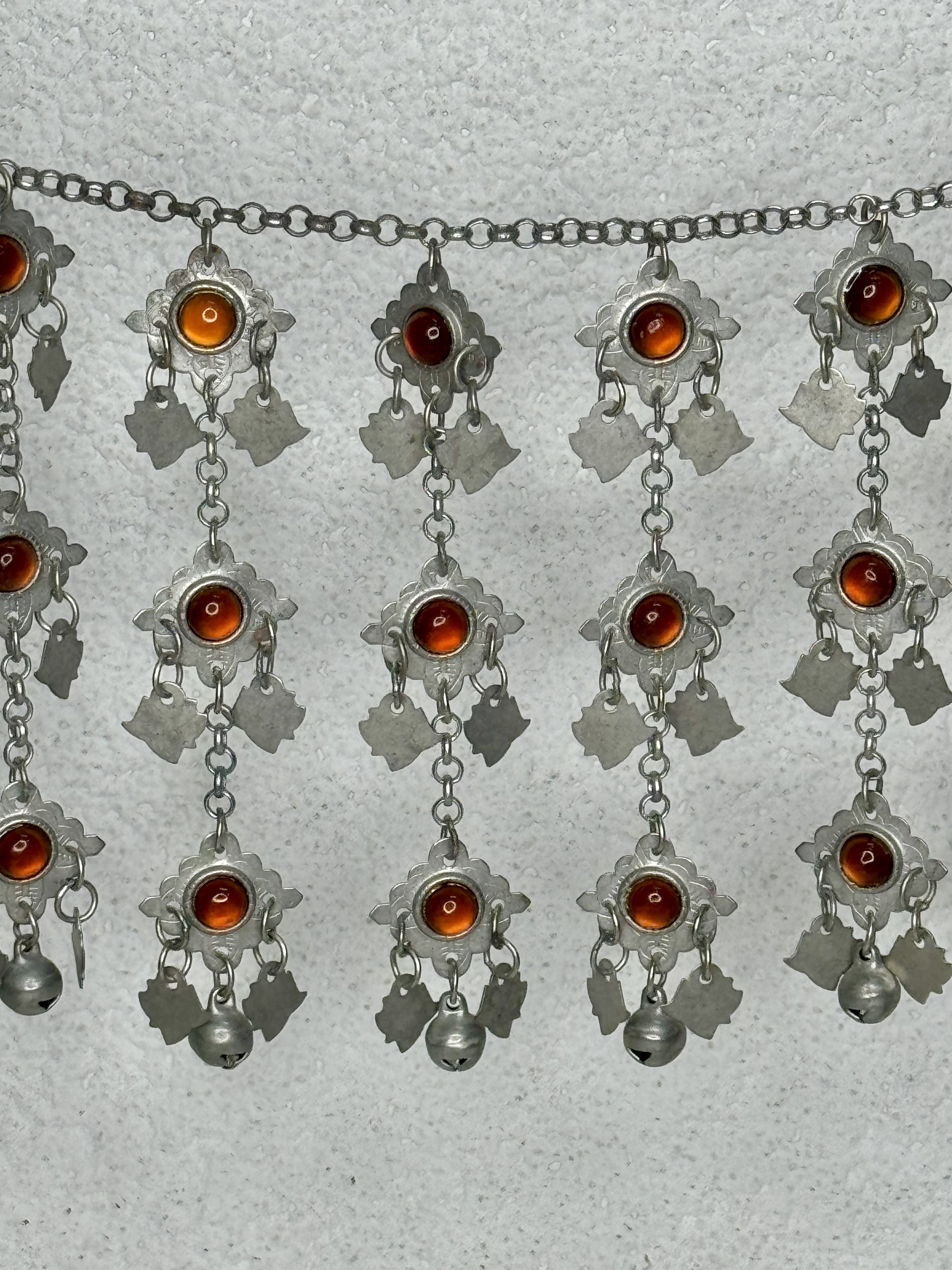 J9-全焊接紅瑪瑙三層鈴鐺鏈條123cm