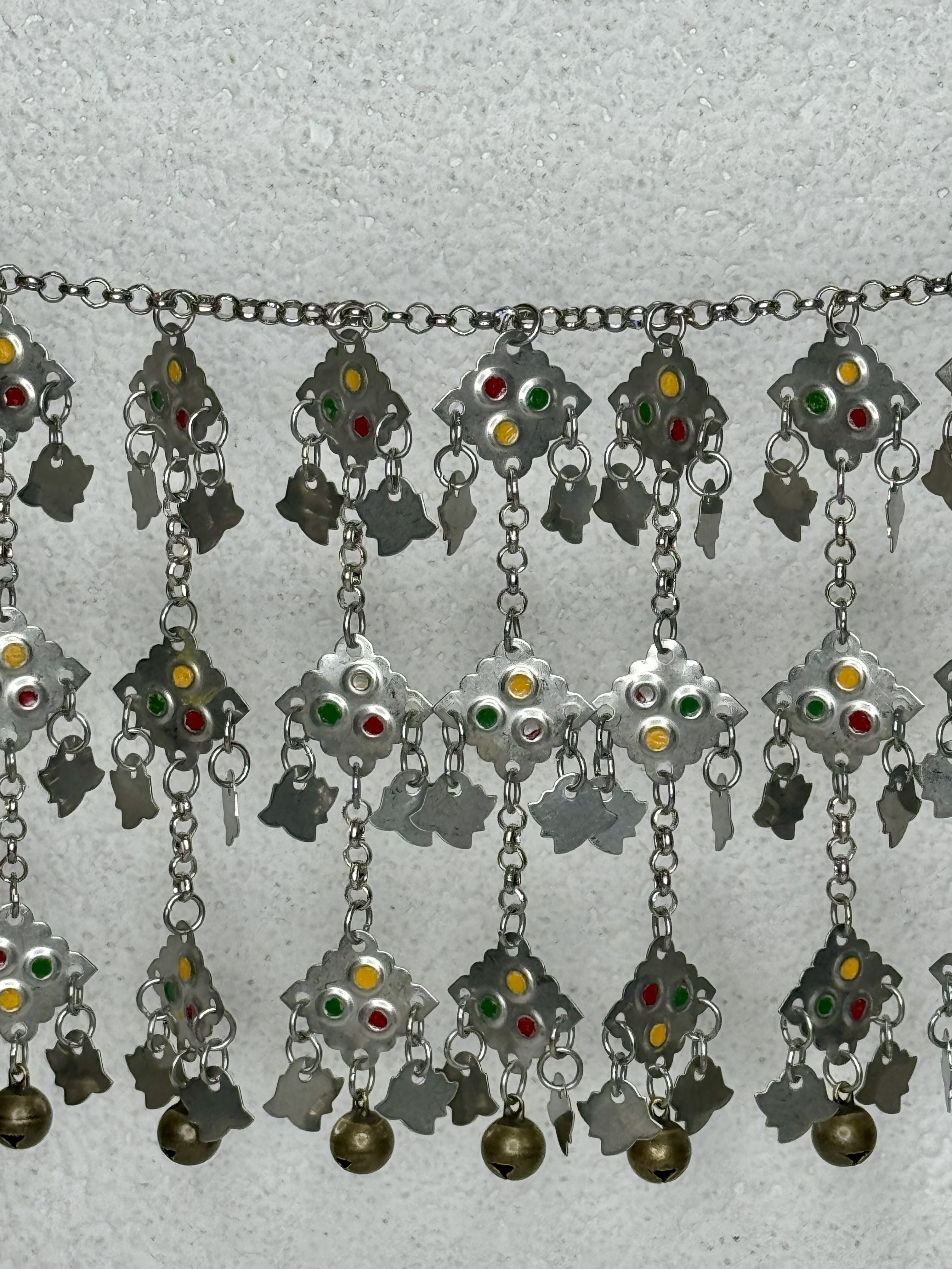 H8-紅黃綠三層鈴鐺鏈條126cm