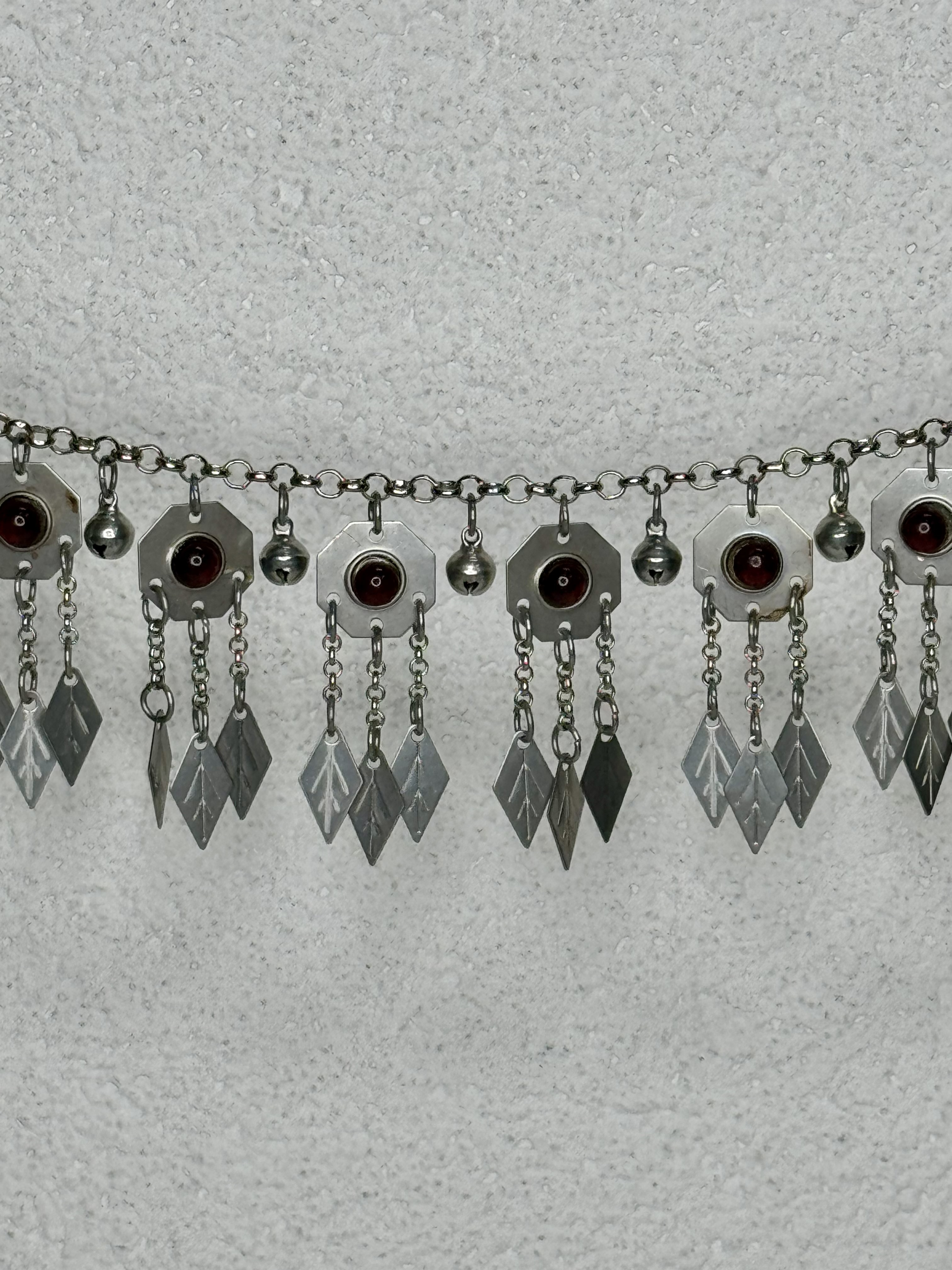 R20-(短)八角瑪瑙菱形葉單層鈴鐺鏈條76cm