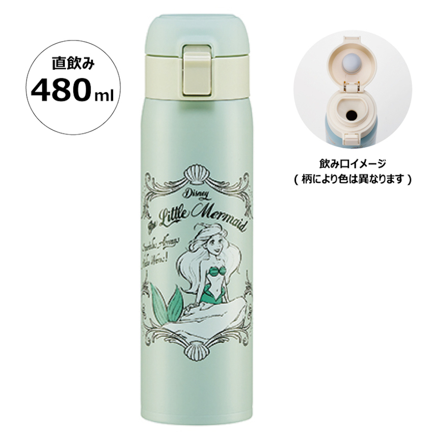 日本 Skater Disney Princess 超軽量保溫保冷直飲水壺 - Ariel