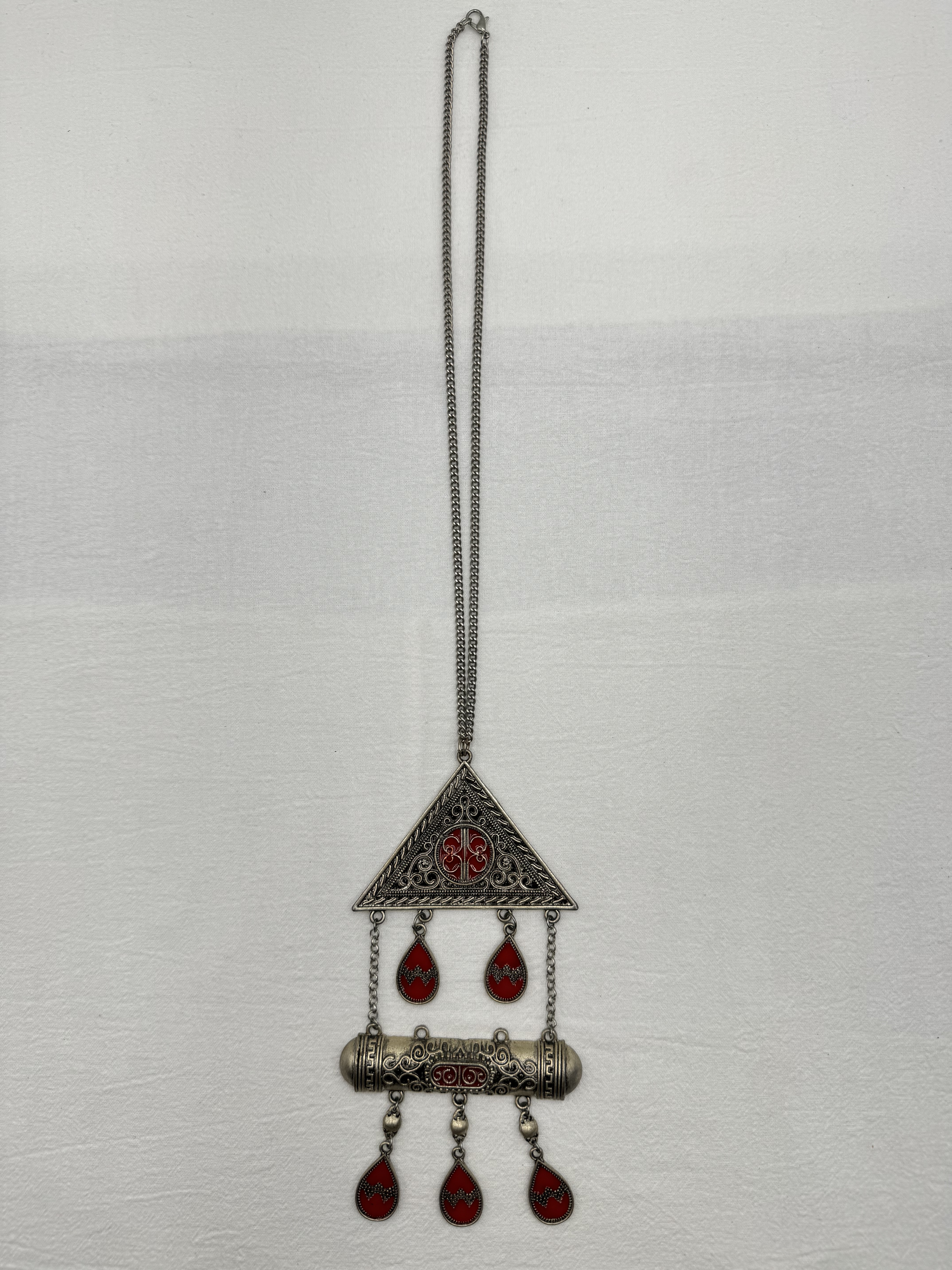 阿富汗鏈條紅色墜飾42.5cm