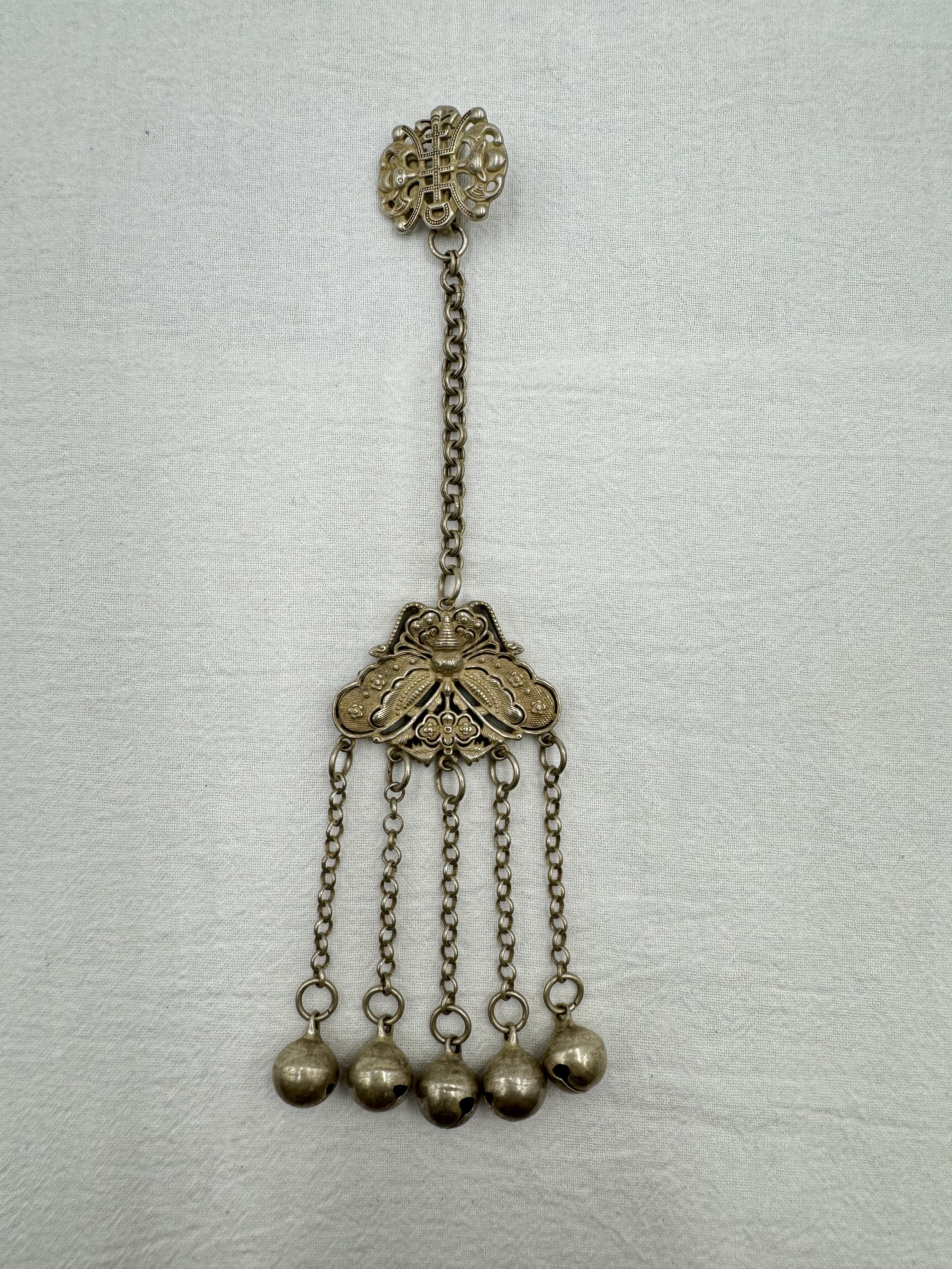 No.09藏銀蝴蝶鈴鐺墜飾20cm