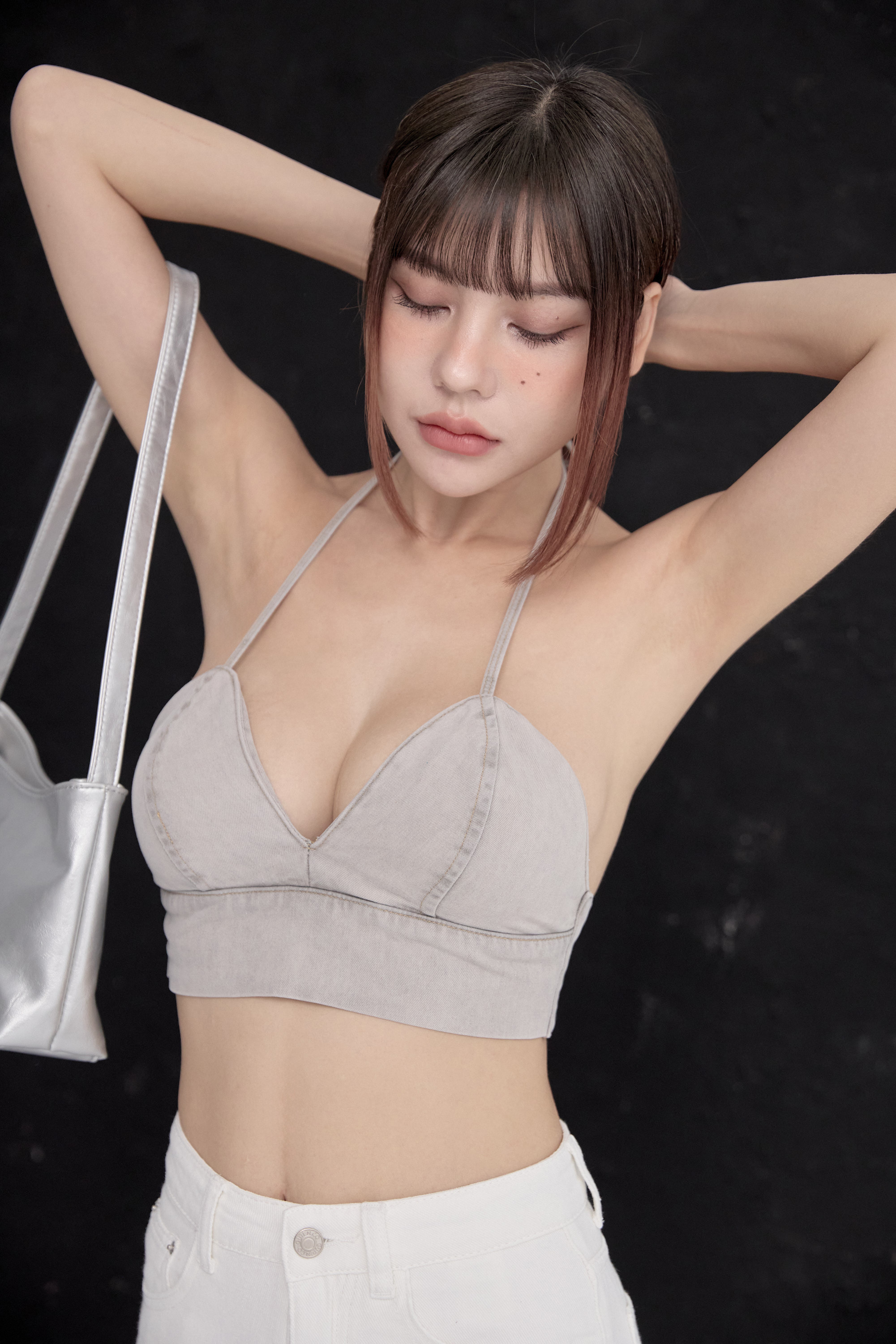 牛仔bra top