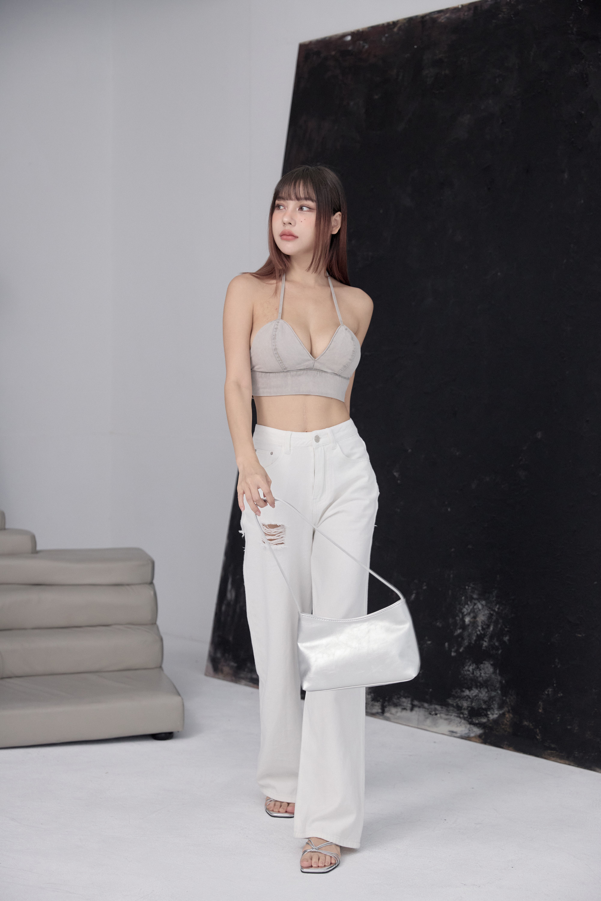 牛仔bra top