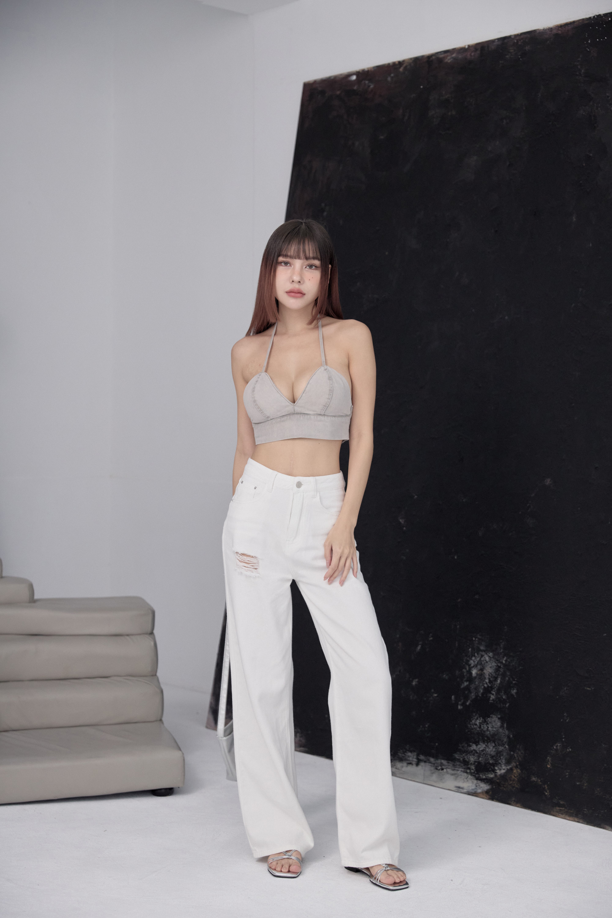 牛仔bra top