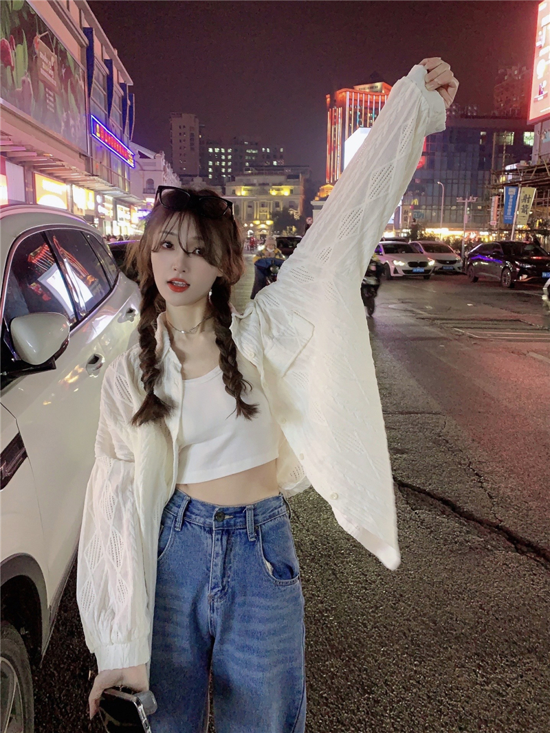 Women's Long Sleeve Shirt (Color: White) (Size: S-XL) (Contact customer service to confirm the shipping size after placing the order)