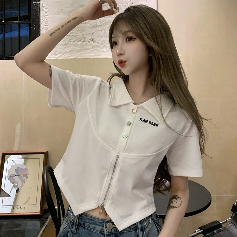 Women's Short Sleeve Shirt (Color: White) (Size: S-XL) (Contact customer service to confirm the shipping size after placing an order)