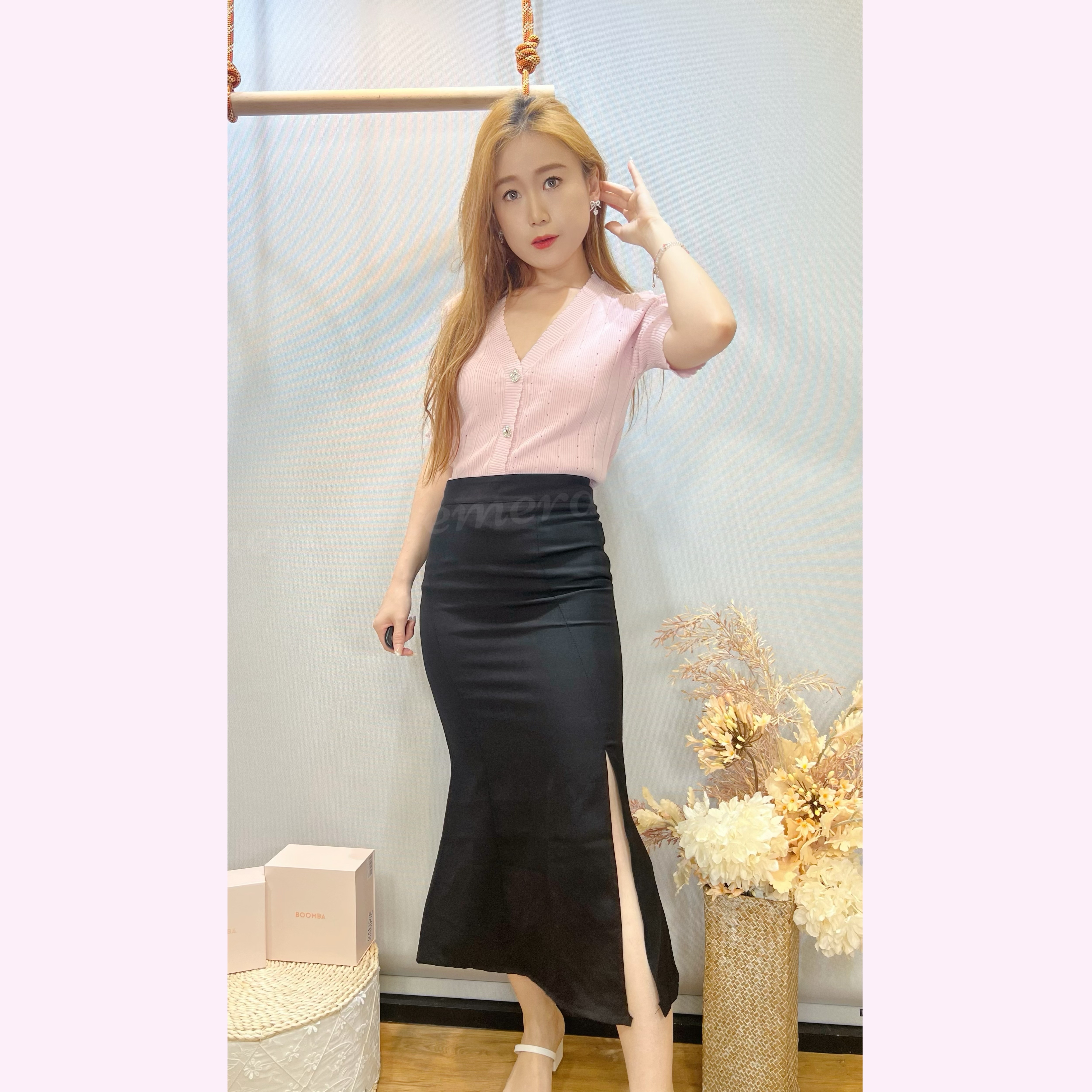 TP24S0725 小香風BLING BLING鈕上身