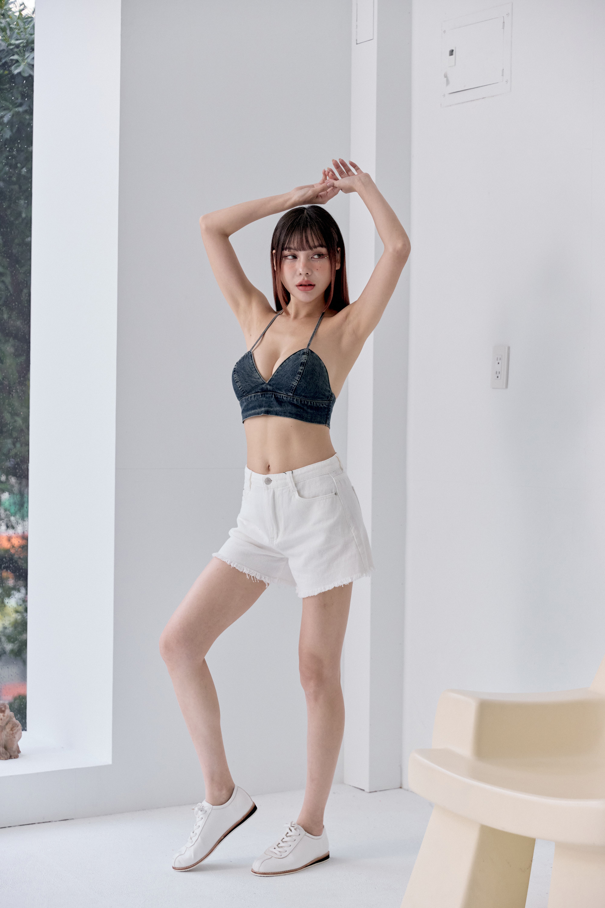 牛仔bra top