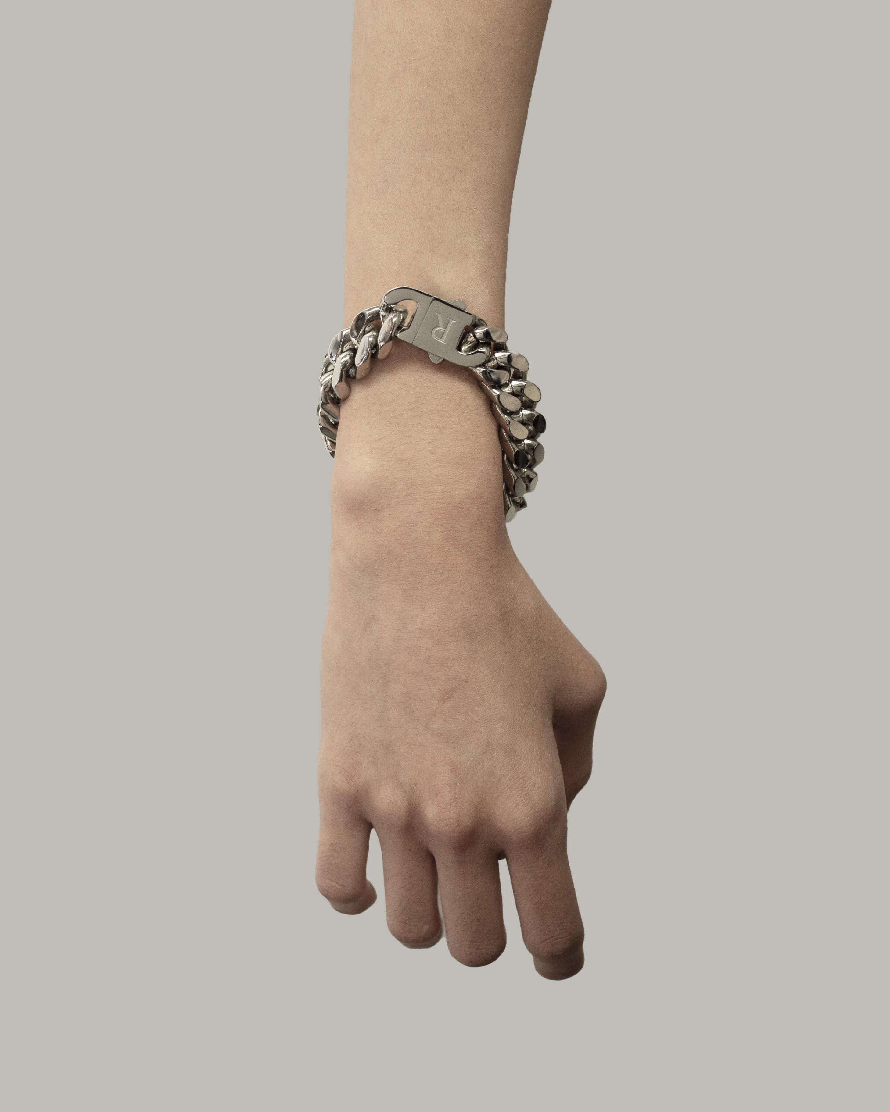 RECOVERY 15MM 基本斜角切割手鍊 (亮銀)