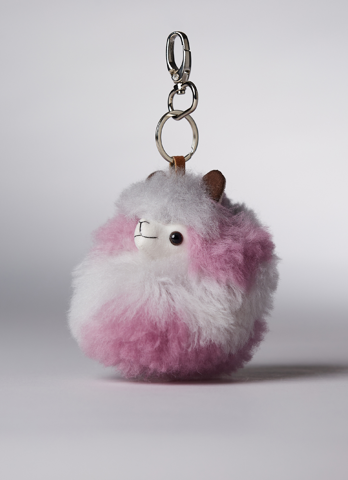 ST.MALO 秘魯工匠手工羊駝毛紫色狂想曲羊駝鑰匙圈10cm-2481UH-煙燻玫瑰