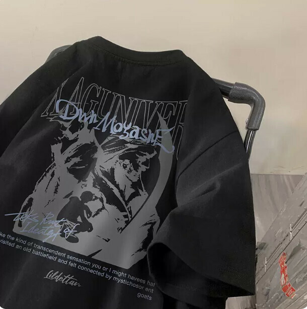 熱推寬鬆短袖T恤（黑色M-2XL）（下單后聯繫客服確認發貨尺碼）