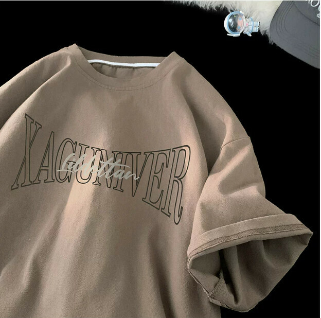 熱推寬鬆短袖T恤（卡其色M-2XL）（下單后聯繫客服確認發貨尺碼）