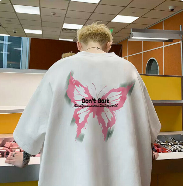 熱推蝴蝶印花t恤（白色M-2XL）（（下單后聯繫客服確認發貨尺碼）