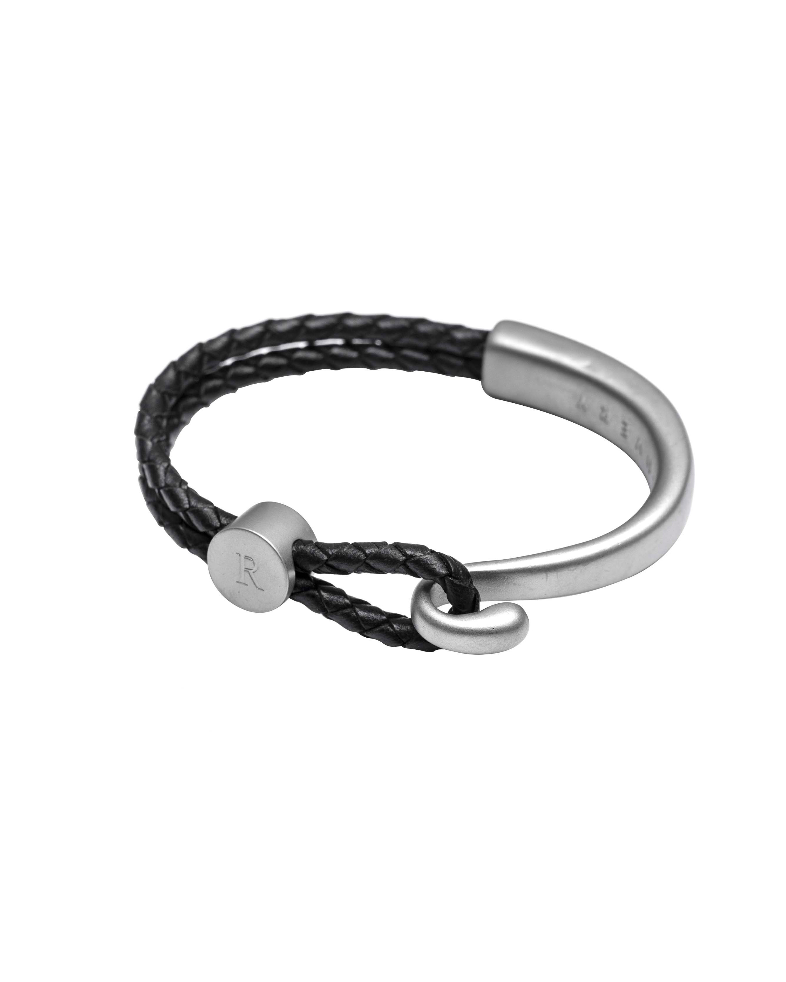 RECOVERY 勾扣編織手環 (霧銀-黑)