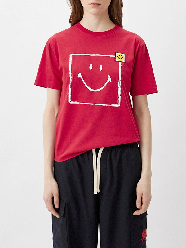 Joshua Sanders 方框微笑T(紅)