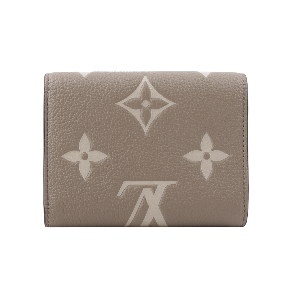 【Louis Vuitton / LV】Victorine Monogram 雙色牛皮三折短夾(斑鳩灰/奶油色) M81861