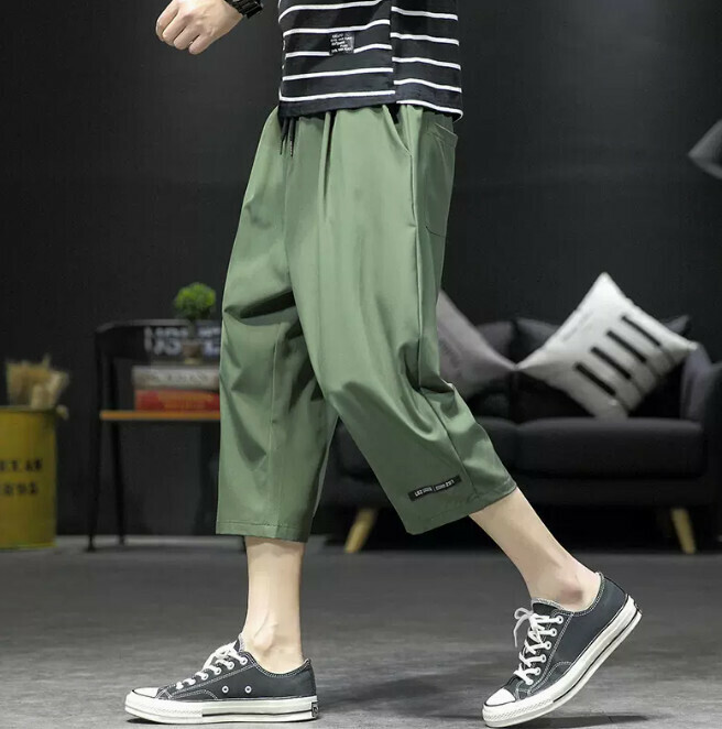 Quick-drying cropped pants (green M-5XL) (contact customer service to confirm the shipping size after placing an order)】