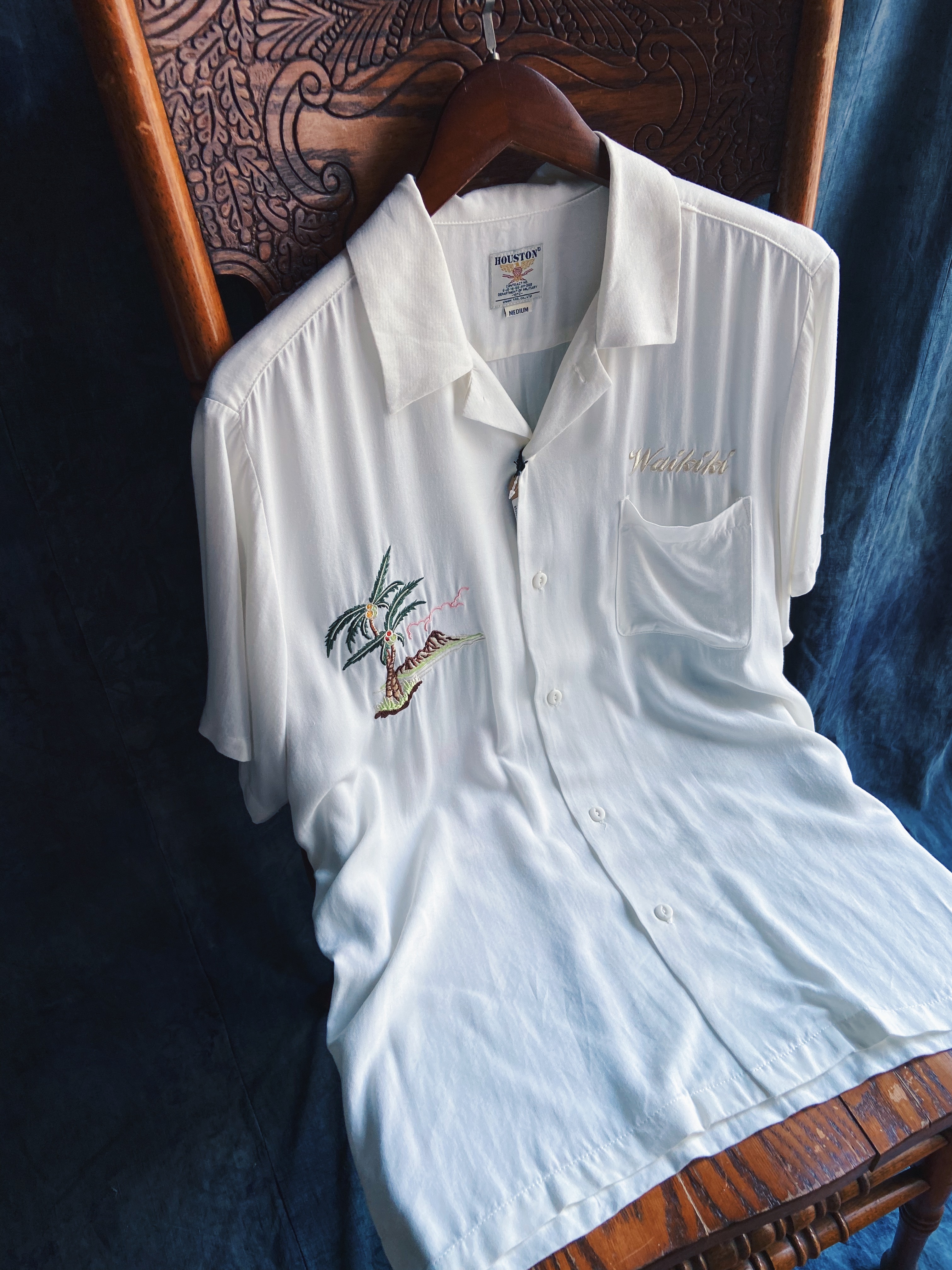 HOUSTON Aloha shirts-Wakiki / 日本HOUSTON新品 夏威夷刺繡襯衫-火奴魯魯
