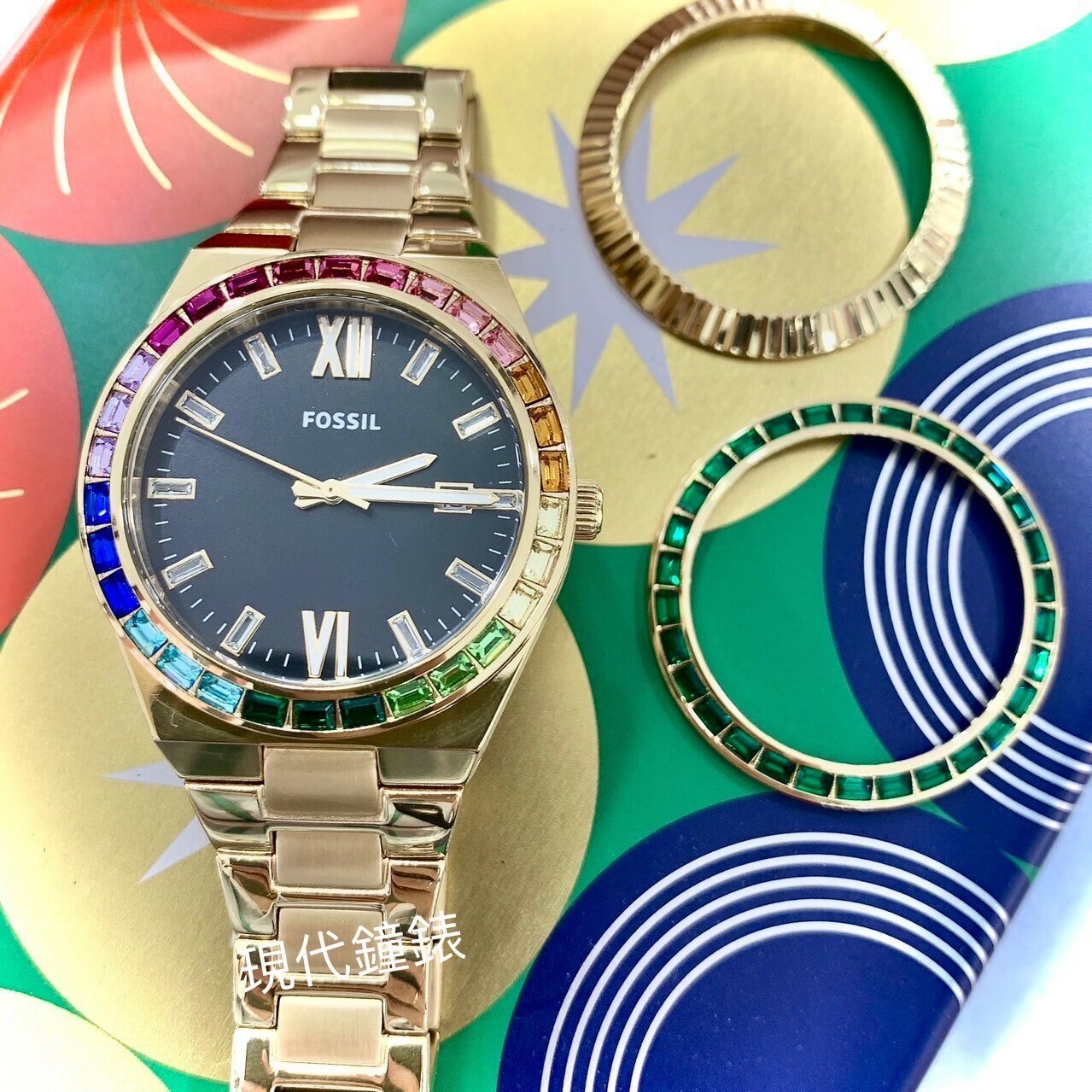 【FOSSIL】百變錶圈限量套組ES5311SET 38mm 現代鐘錶