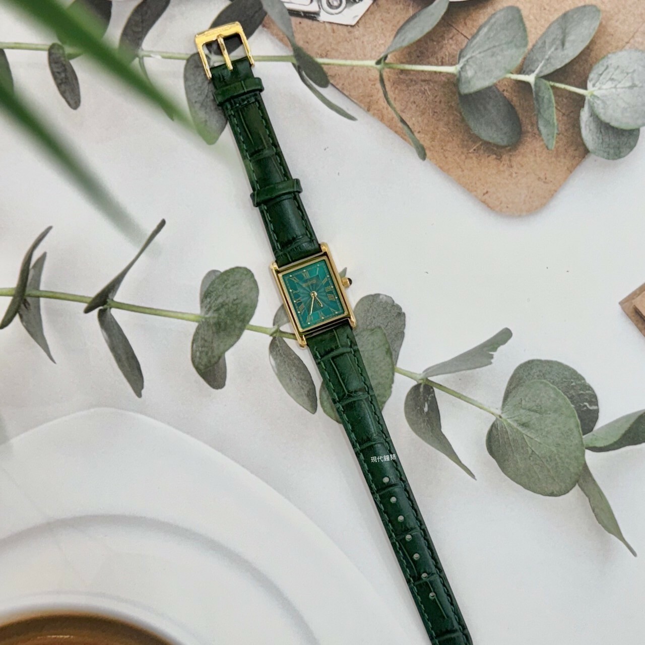 【SEIKO 精工】CS系列/70週年台灣限量Lady坦克矩形綠金皮帶款4N30-00S0G 19mm 現代鐘錶