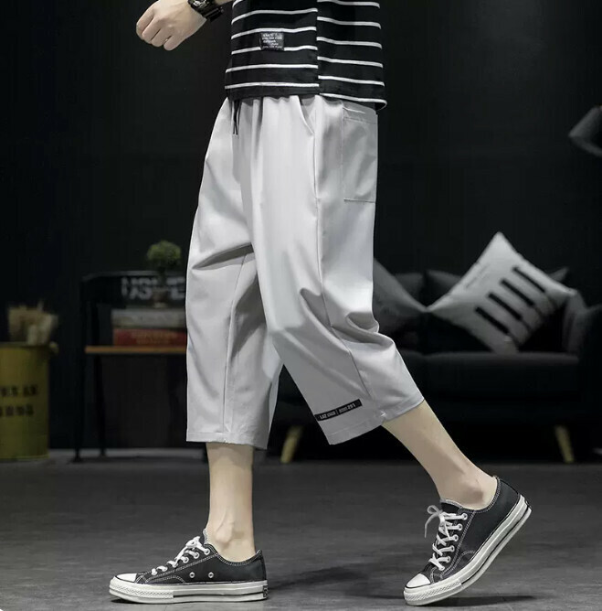 Quick-drying cropped pants (light gray M-5XL) (contact customer service to confirm the shipping size after placing an order)】