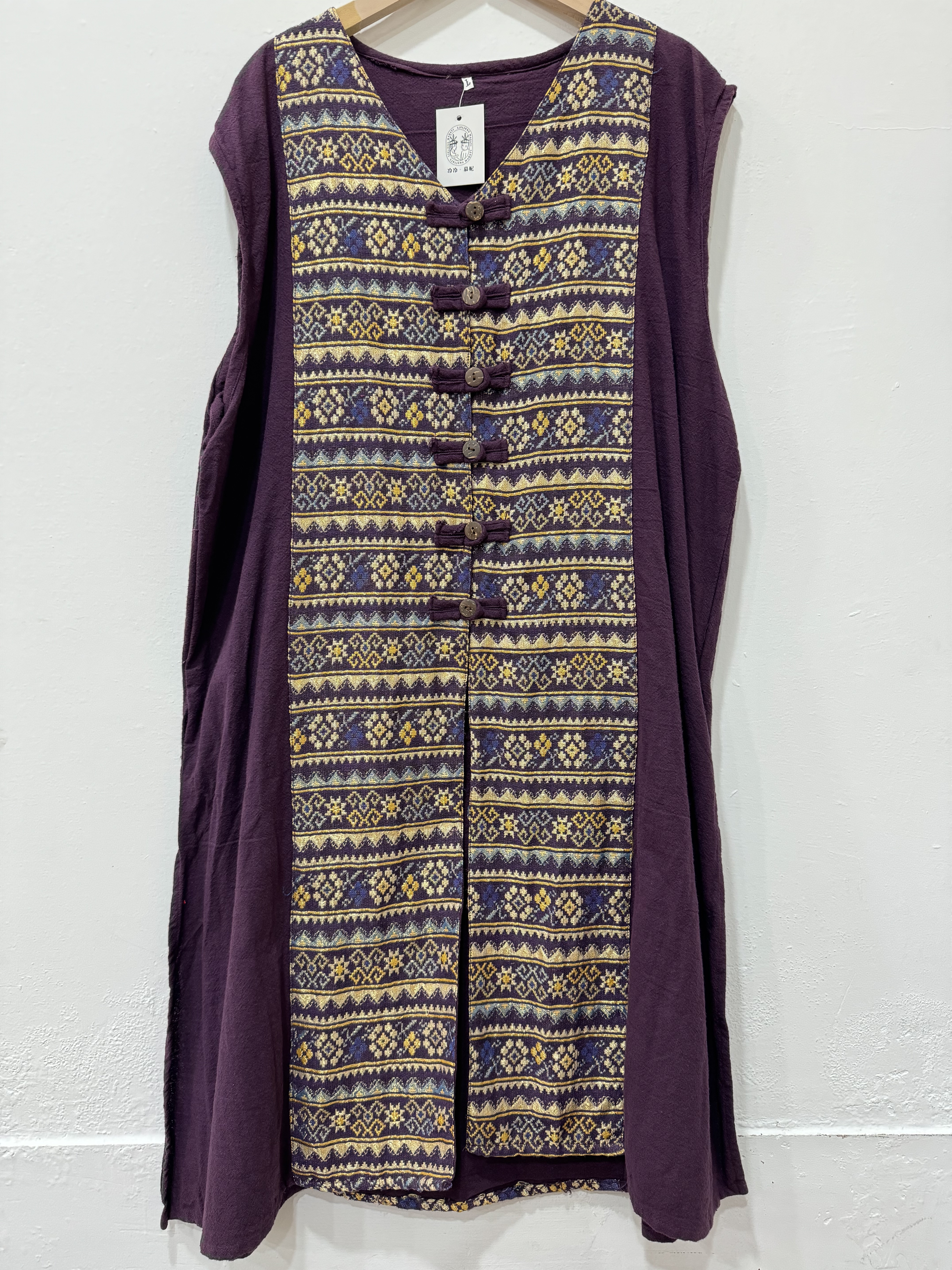 No.1民族風金絲款長背心M-4XL總長96