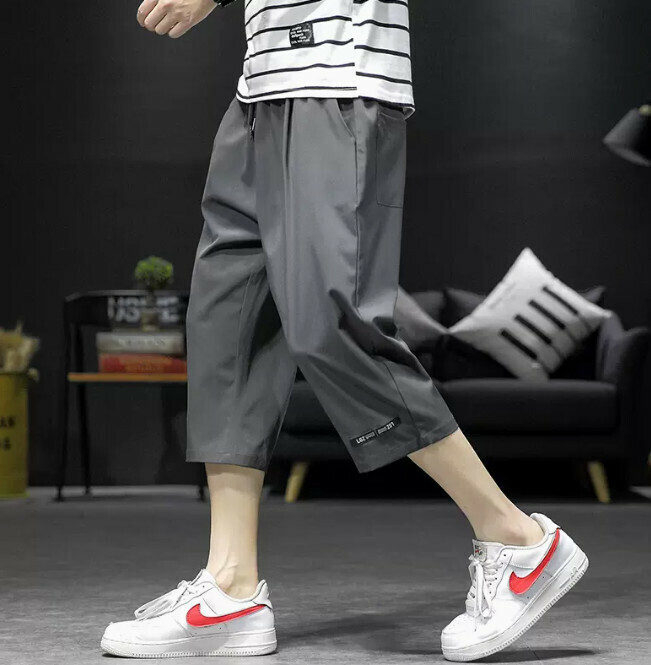 Quick-drying cropped pants (dark gray M-5XL) (contact customer service to confirm the shipping size after placing an order)】