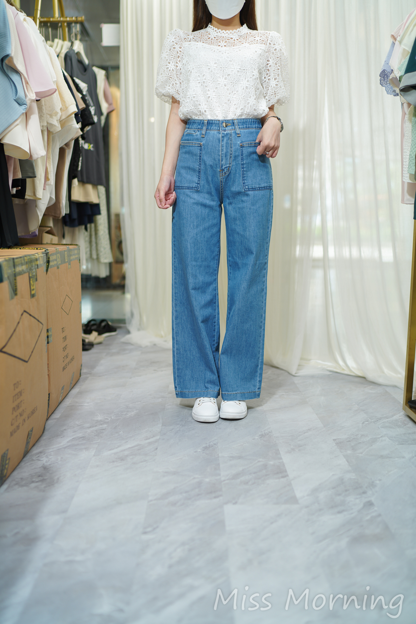 高質有內里lace上衣(14055)&必買減3度2袋顯瘦彈彈牛仔褲(33783)