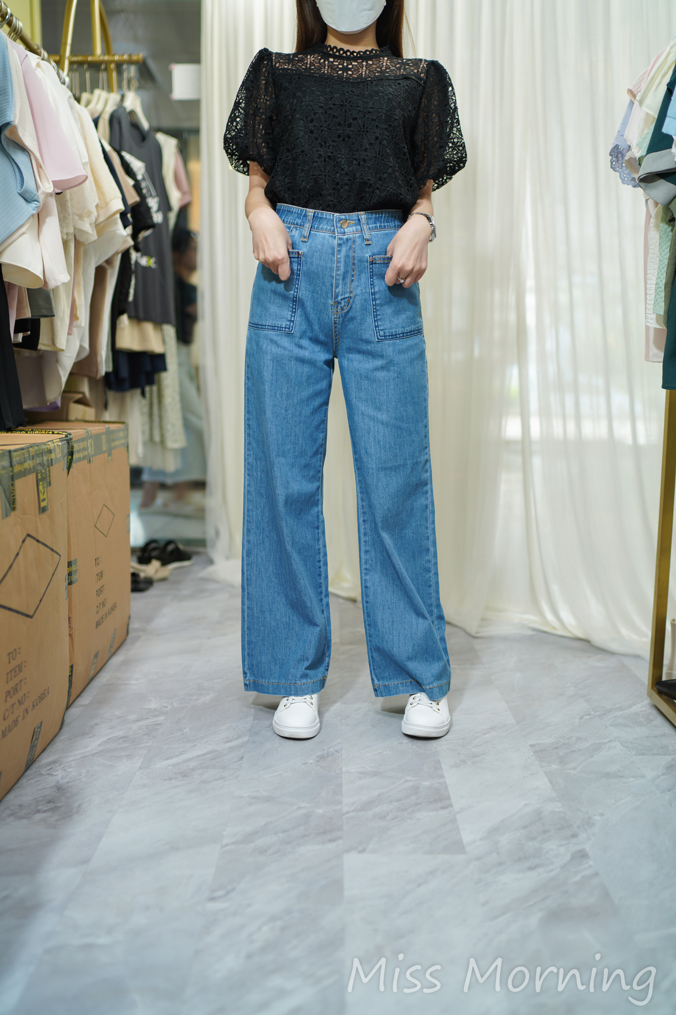 高質有內里lace上衣(14055)&必買減3度2袋顯瘦彈彈牛仔褲(33783)