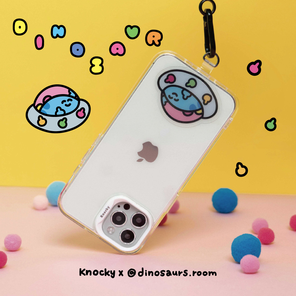 【Knocky x 恐龍的房間】『恐龍中指號覓食中』手機掛繩夾片 #肚子餓會咬人