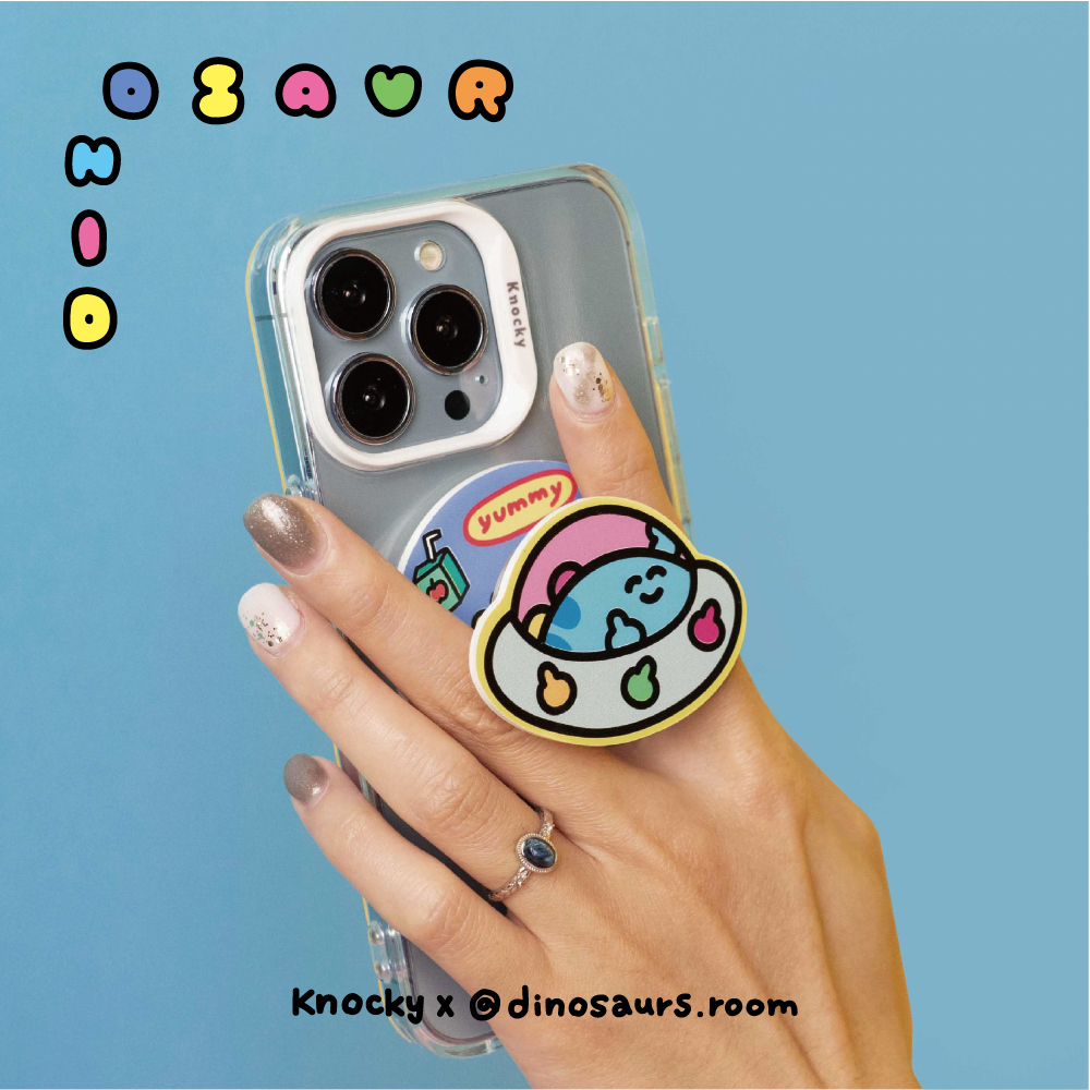 【Knocky x 恐龍的房間】『恐龍中指號覓食中』磁吸手機氣囊支架 支援MagSafe（送引磁片）