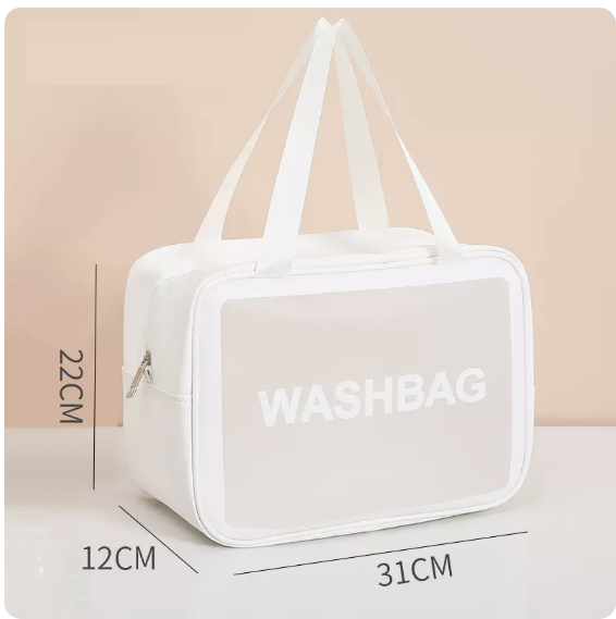 Popular waterproof translucent supplies storage bag (ivory white large size)