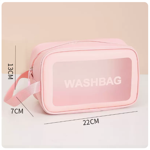 Popular waterproof translucent supplies storage bag (girly pink small size)