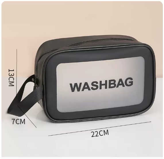 Popular waterproof translucent supplies storage bag (elegant black small size)