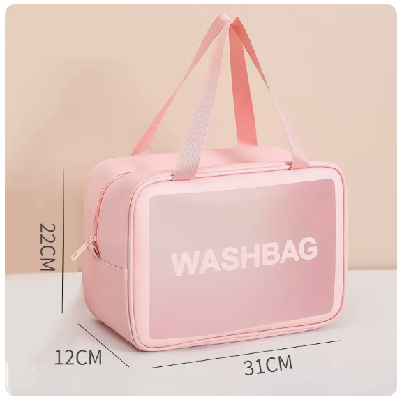 Popular waterproof translucent supplies storage bag (girly pink large size)