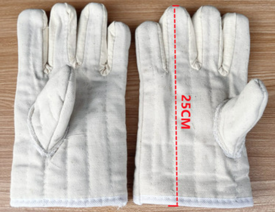 爆款2只五指耐高溫隔熱手套(白色)（尺寸：25CM*15CM)
