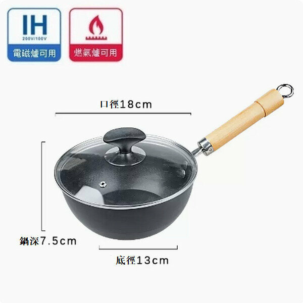 Popular uncoated lightweight mini pan [(uncoated honeycomb non-stick) 18cm + lid]
