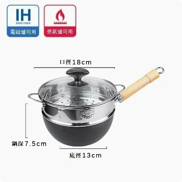 Popular uncoated lightweight mini pan [(uncoated honeycomb non-stick) 18cm + lid + steamer]