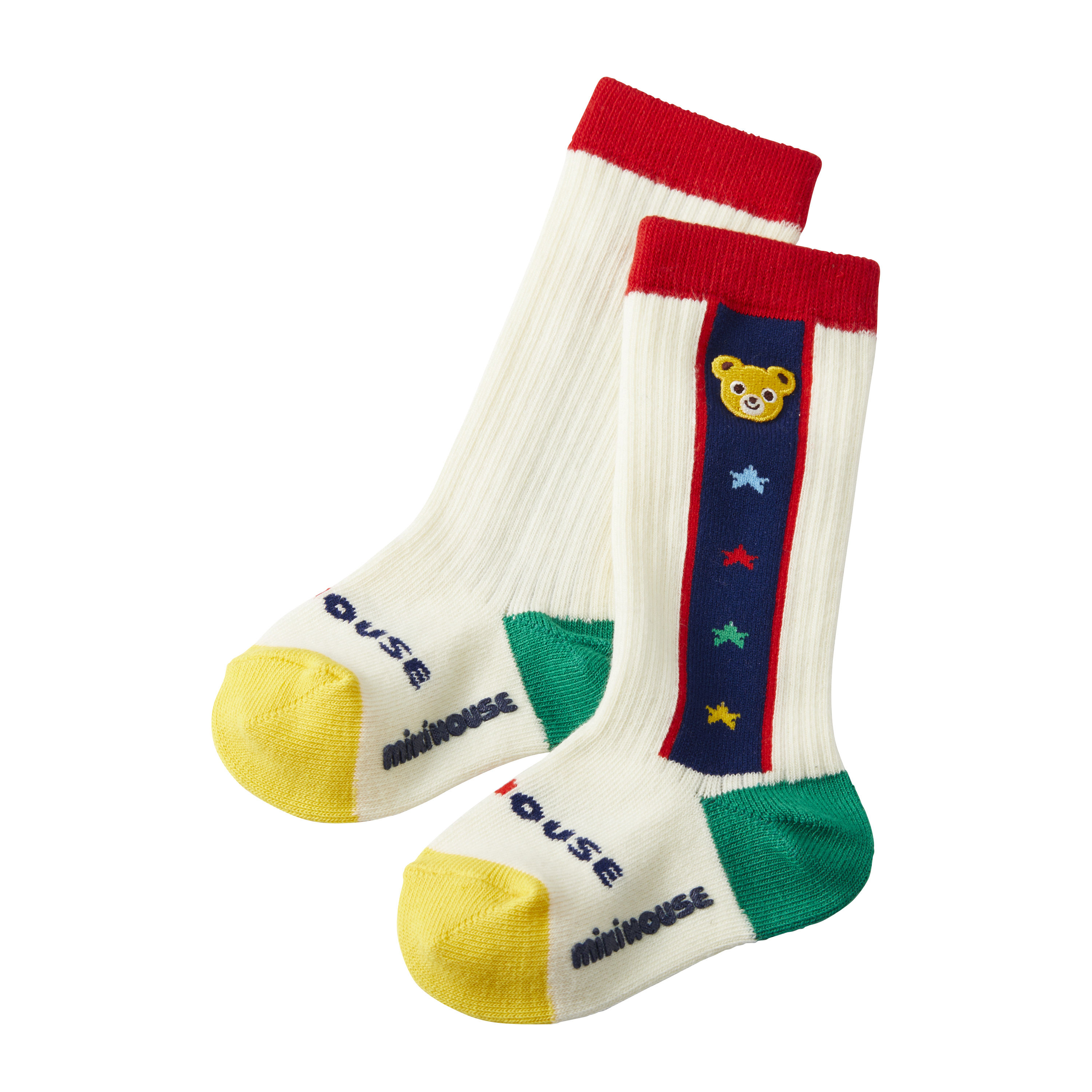 彩色小熊圖案長襪子