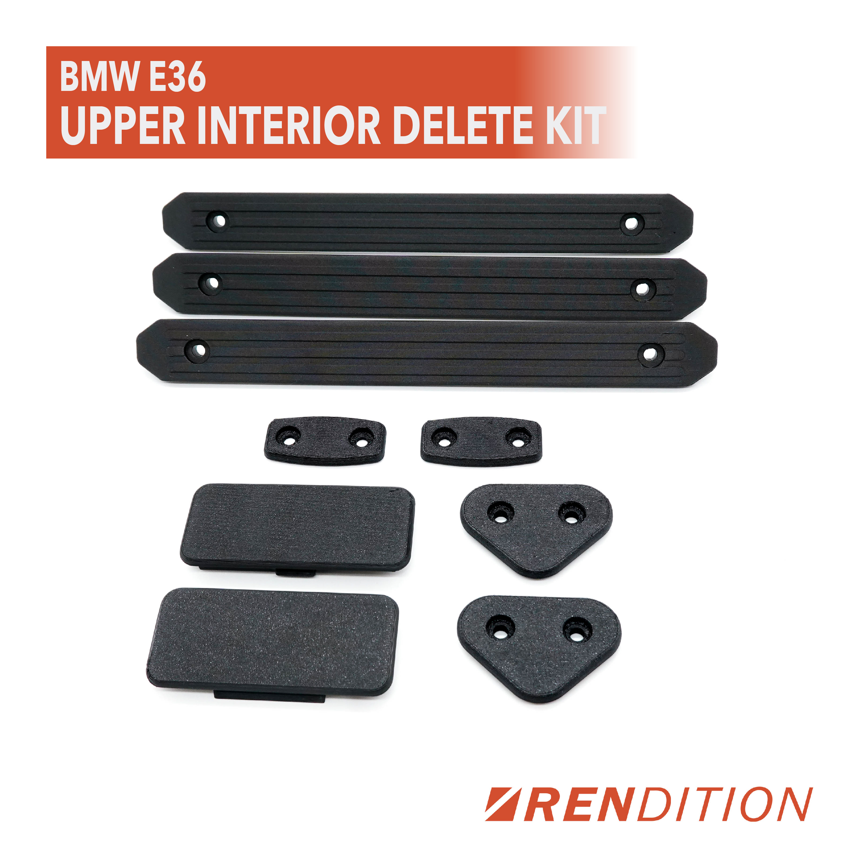 BMW E36 UPPER INTERIOR DELETE KIT / SUN VISOR DELETE / VANITY LIGHT DELETE