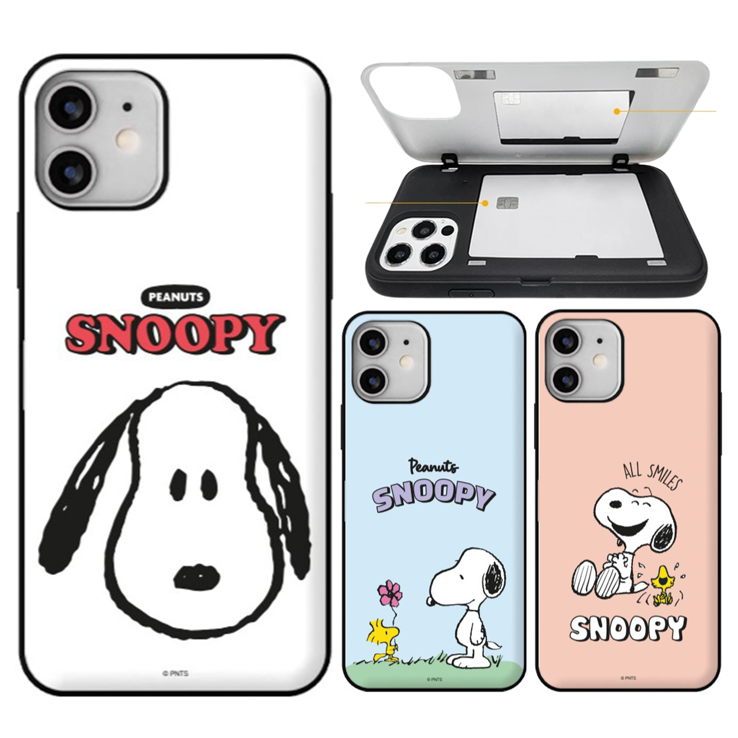Snoopy - Door Card Case - 翻蓋卡槽手機保護殼 TY