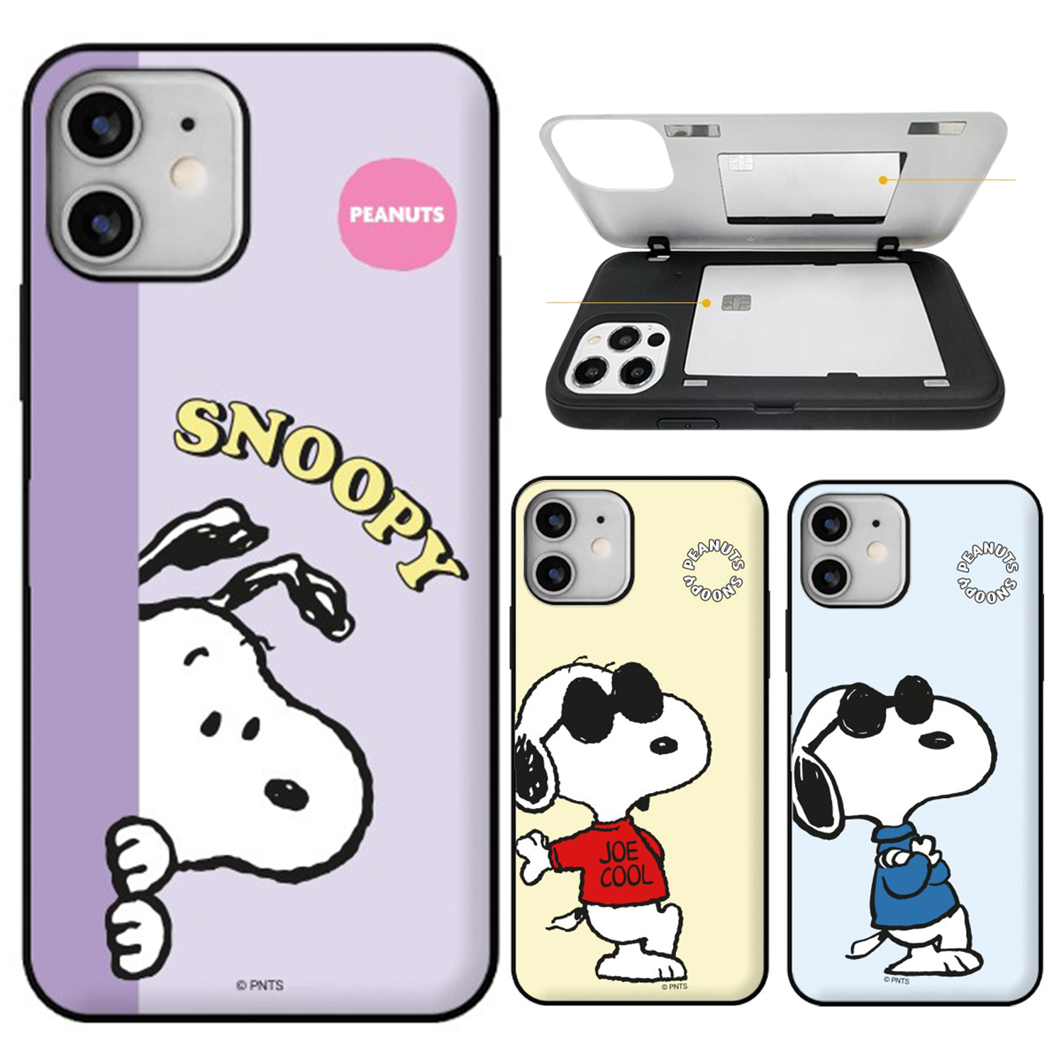 Snoopy - Door Card Case - 翻蓋卡槽手機保護殼 TY