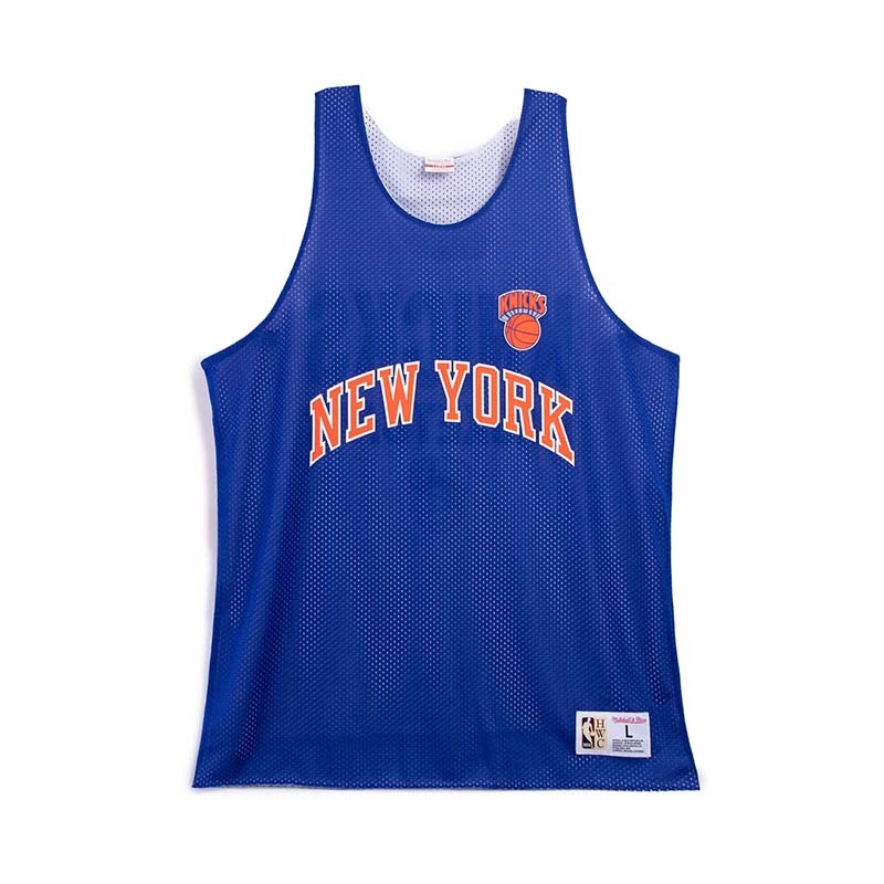 Mitchell & Ness NBA Vintage Logo Mesh Practice Tank 雙面練習球衣 尼克 藍 MN24ART01NYK [台灣現貨]