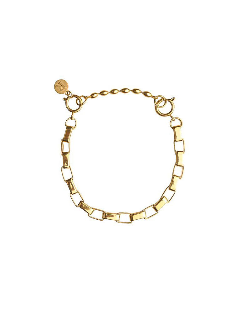 RECOVERY 長方格手鍊 (亮金)