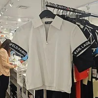 [S] KARL LAGERFELD LOGO TAPE POLO,WHITE, L4DH7854-WHT (SKL1070)