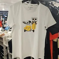 [S] KARL LAGERFELD KARL AND CHOUPETTE MOPED TEE,WHITE, L4WHA056-WHT (SKL1071)