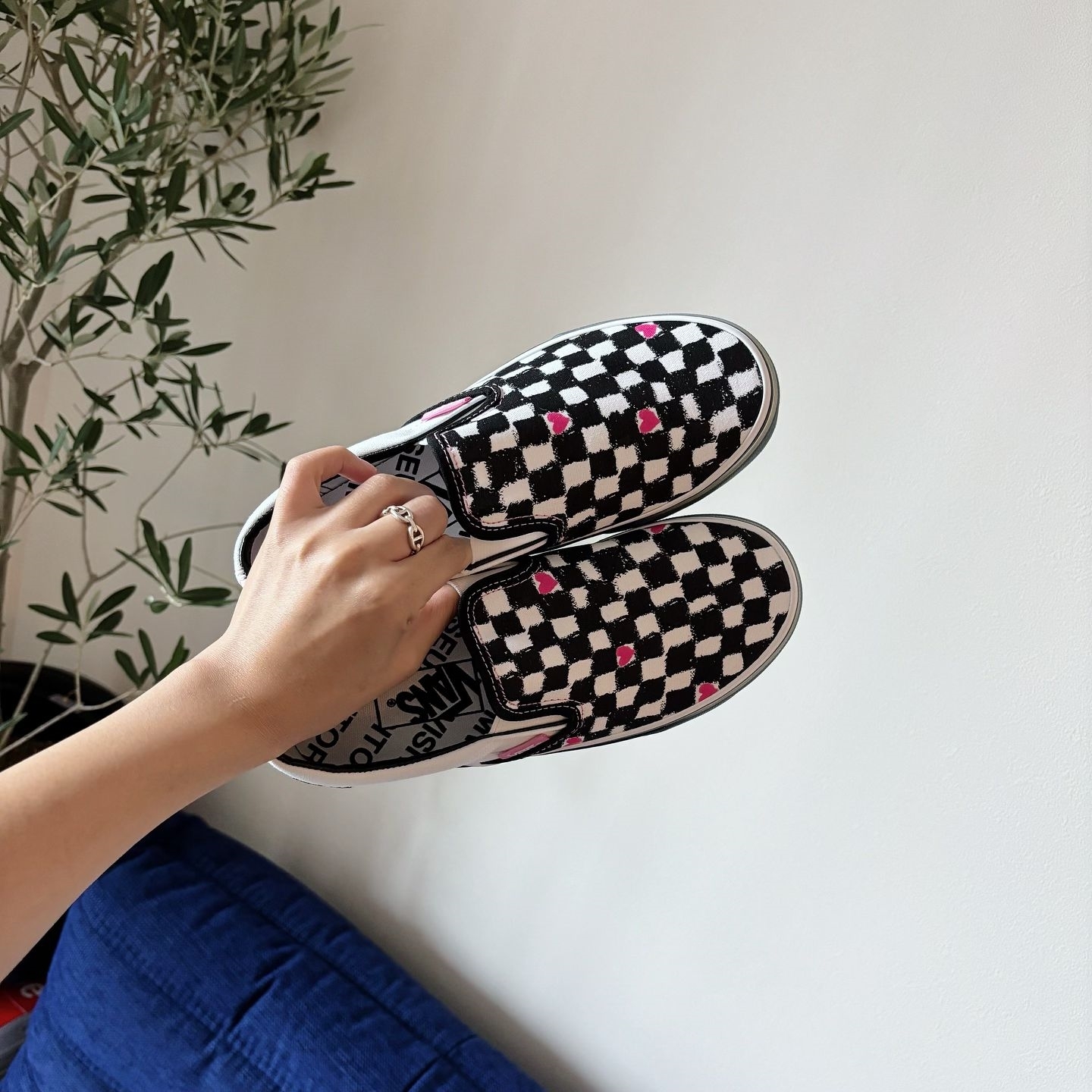 Vans Slip-On 日本新發售 愛心 藝術家 棋盤格 黑色 男女 懶人鞋 VN000CT5BPA