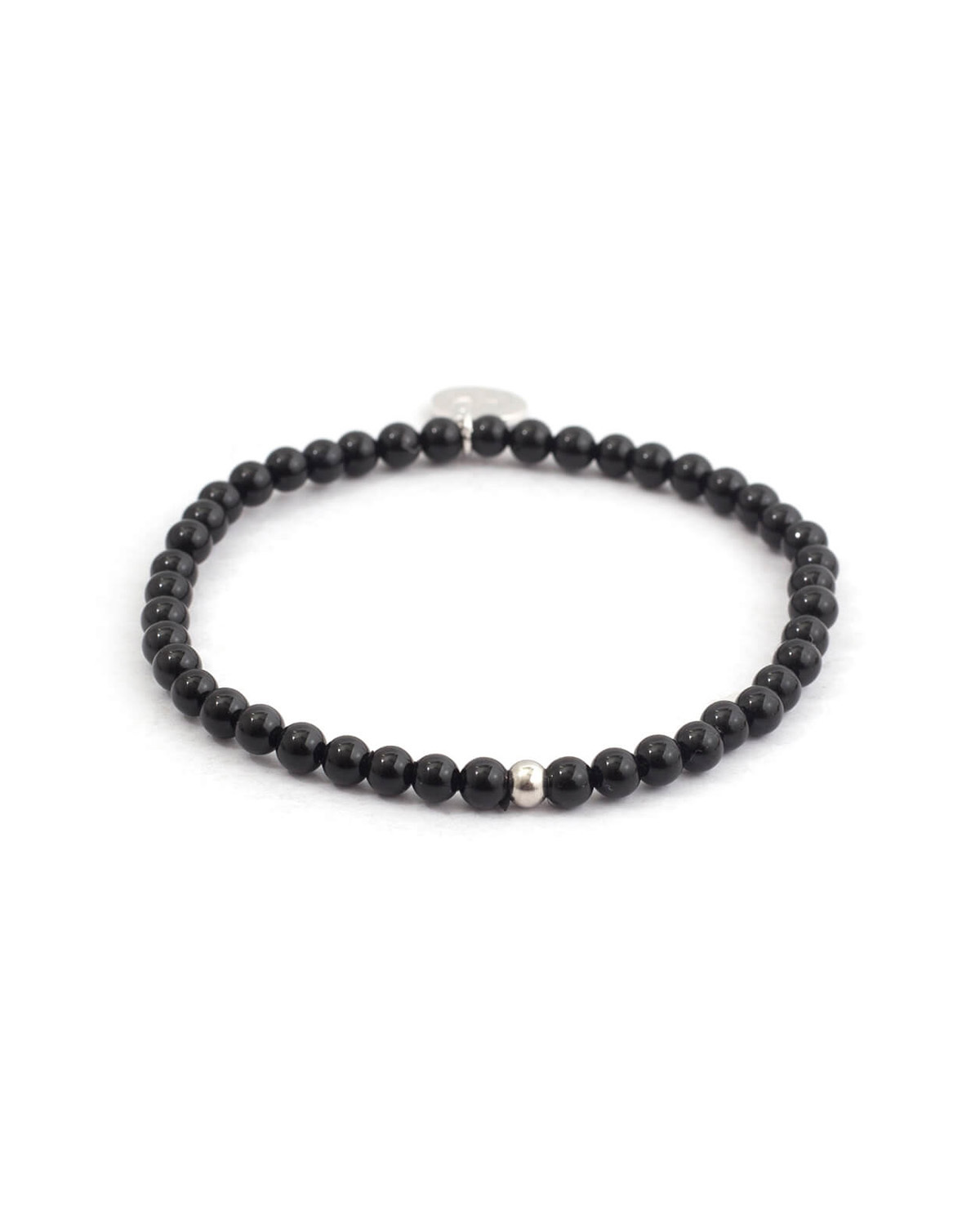 RECOVERY 亮面4MM串珠手環（黑）